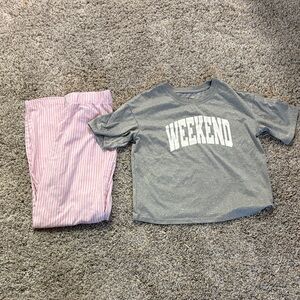 art class Gray and Pink Weekend Pajama Set